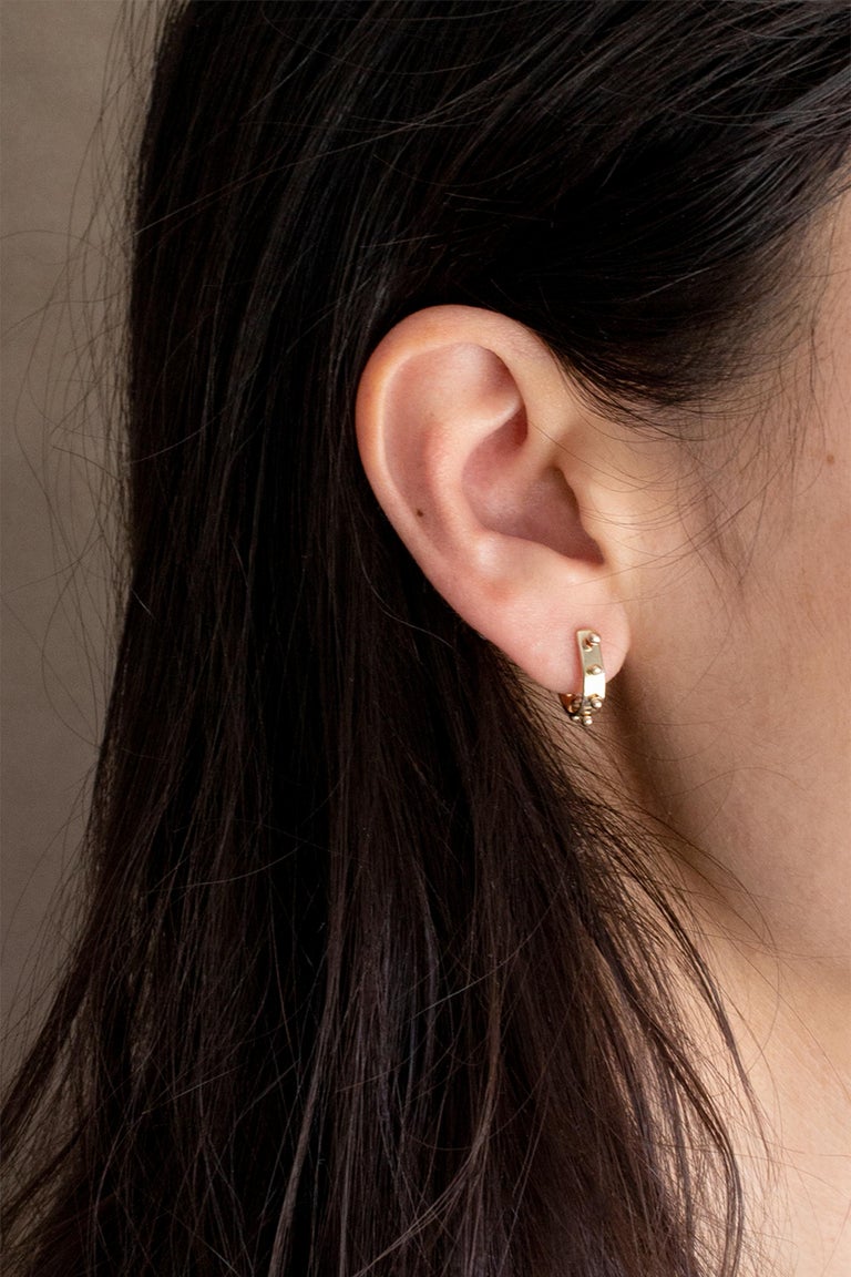 M. Hisae Ear Hugger Gold Hoop Earrings at 1stDibs