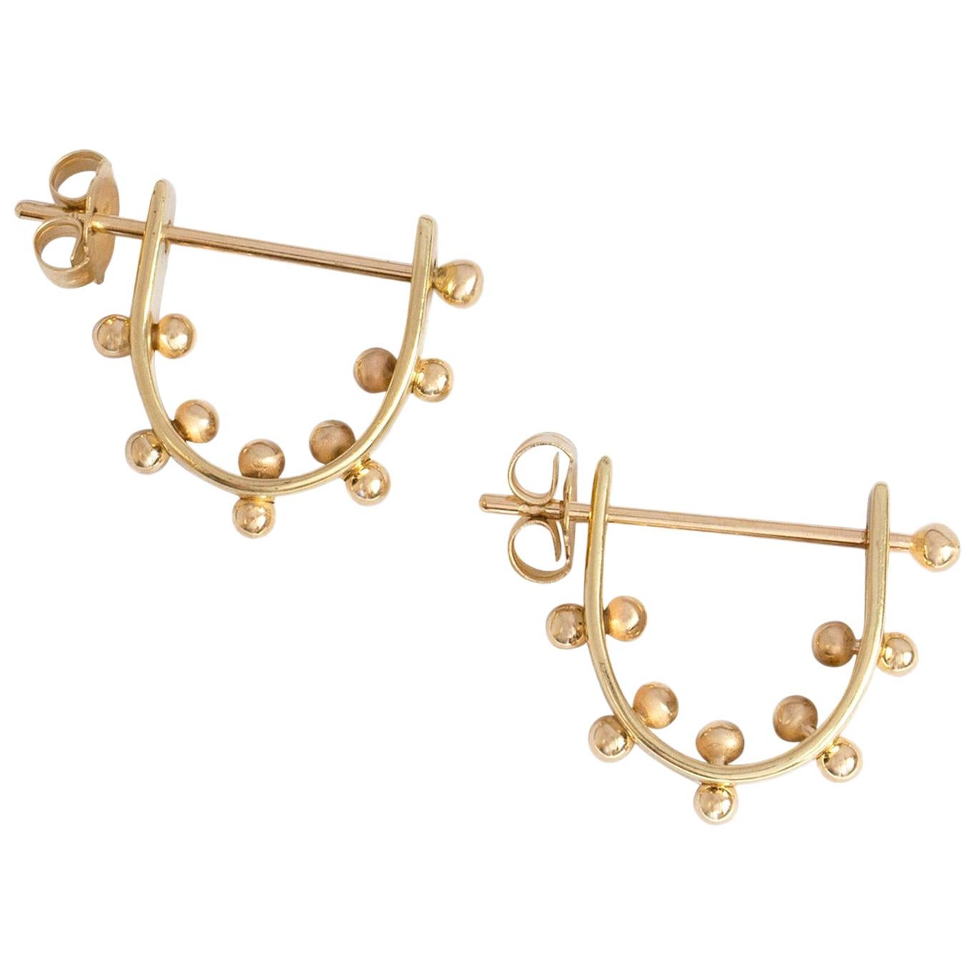 M. Hisae Ear Hugger Gold Hoop Earrings at 1stDibs