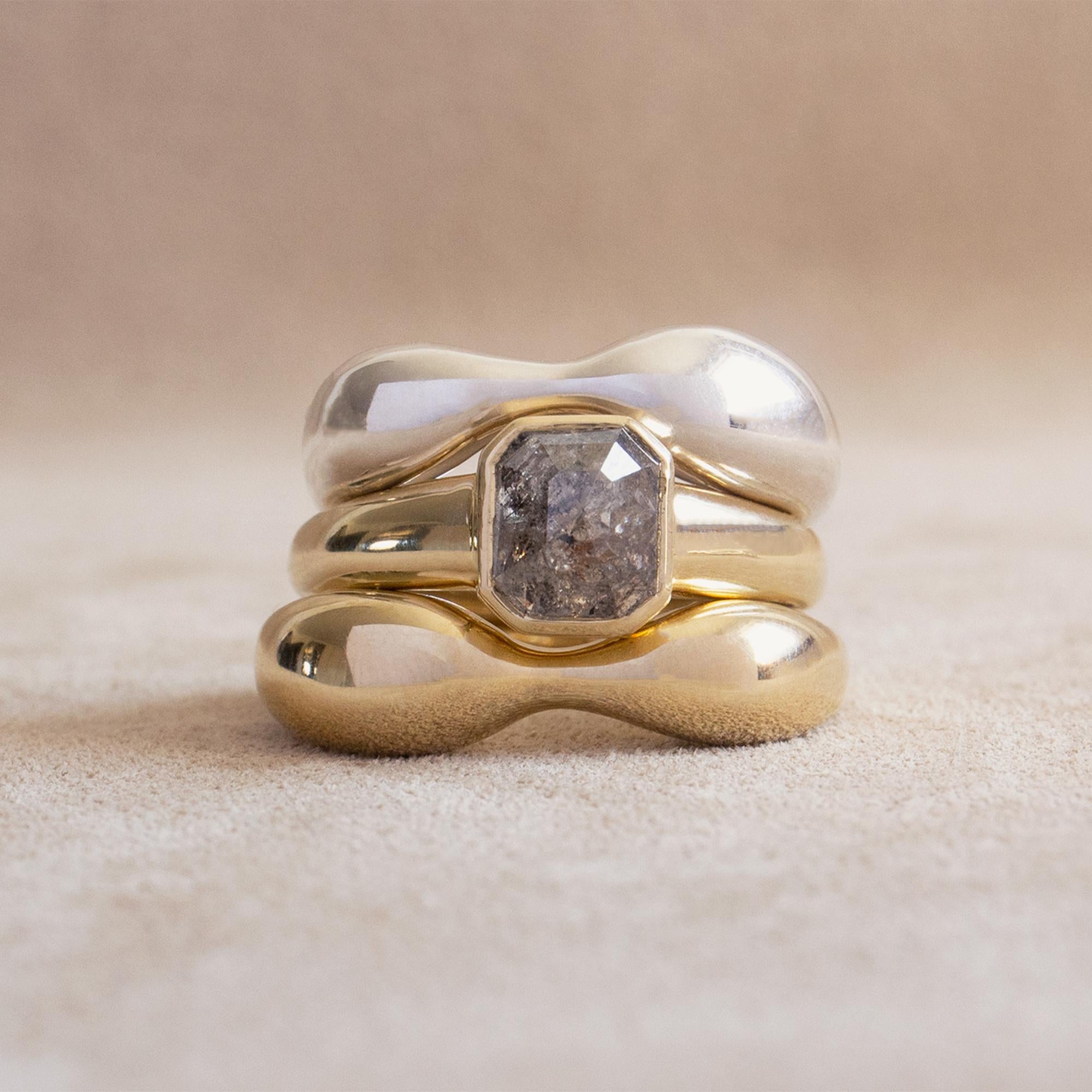 Contemporary M. Hisae 1.43ct Brown Rosecut Diamond Cocktail Ring