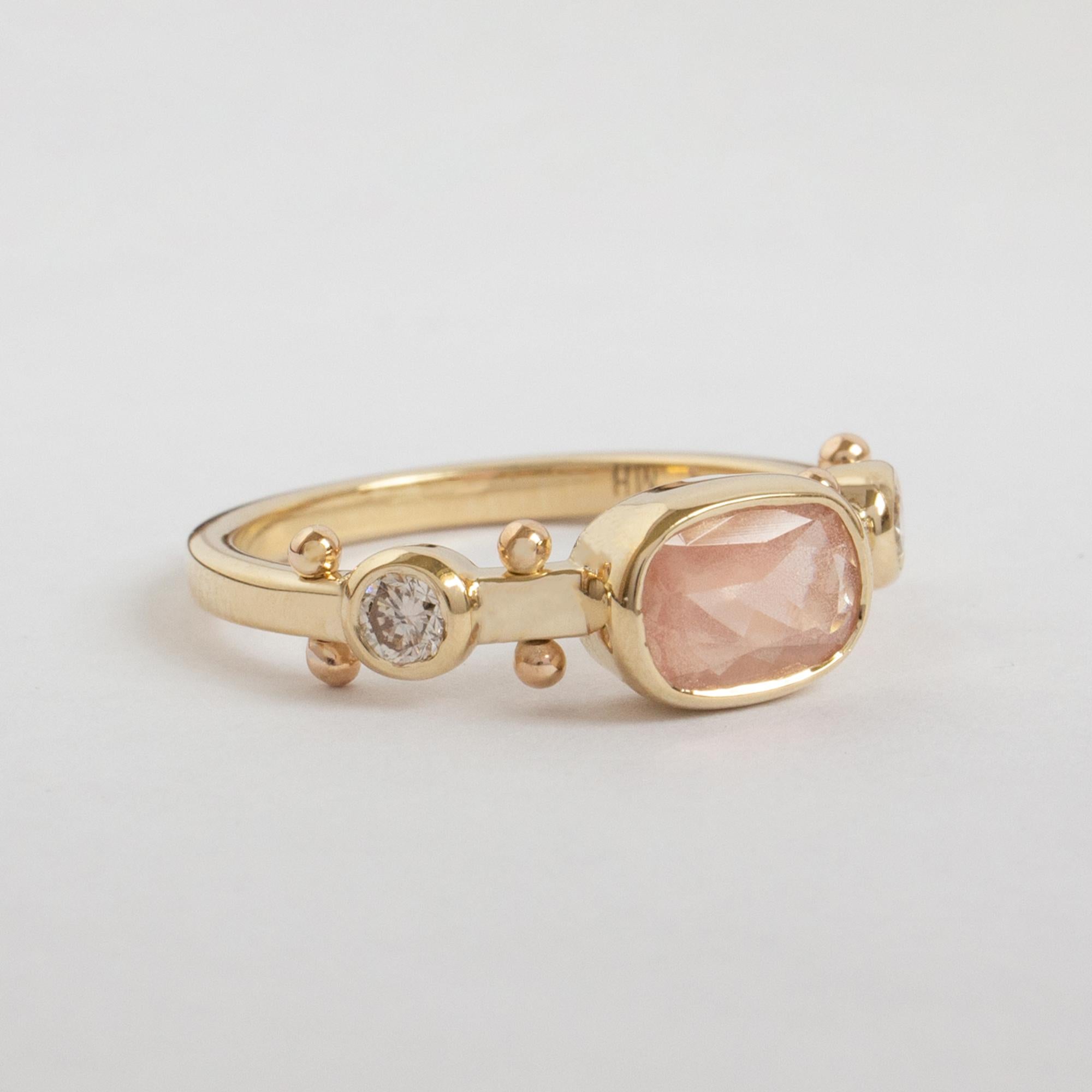 Light Pink Oregon Sunstone (natural, copper-bearing labradorite feldspar) is a sight to be seen and will uplift you immediately. Kaori, meaning fragrance in Japanese. A patchwork of sensory elements, creating a liveliness easier felt than described.