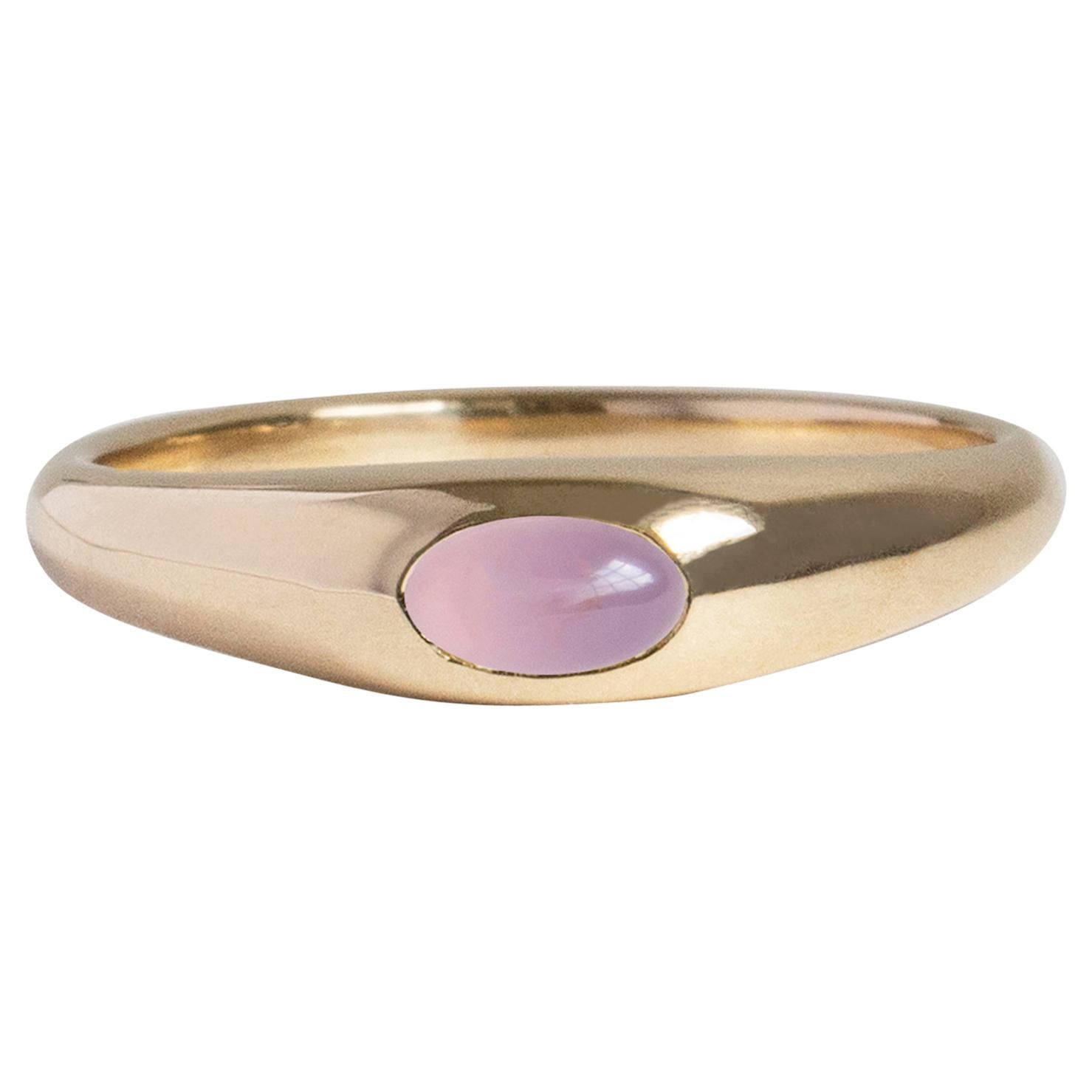 M. Hisae Purple Chalcedony Signet Ring