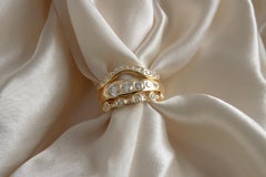 M. Hisae Tapered Flush Set White Diamond Band