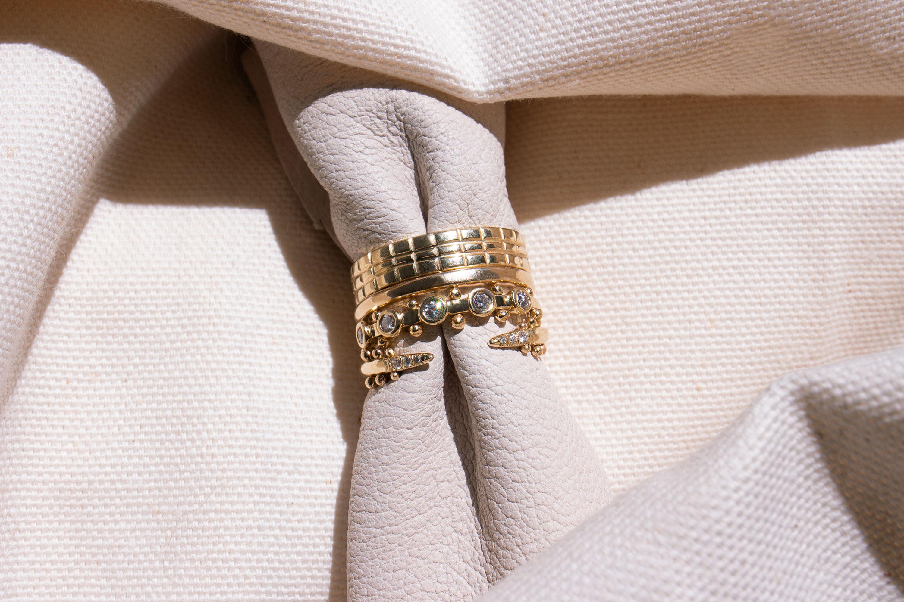 M. Hisae White Diamond Open Stacking Ring For Sale 4