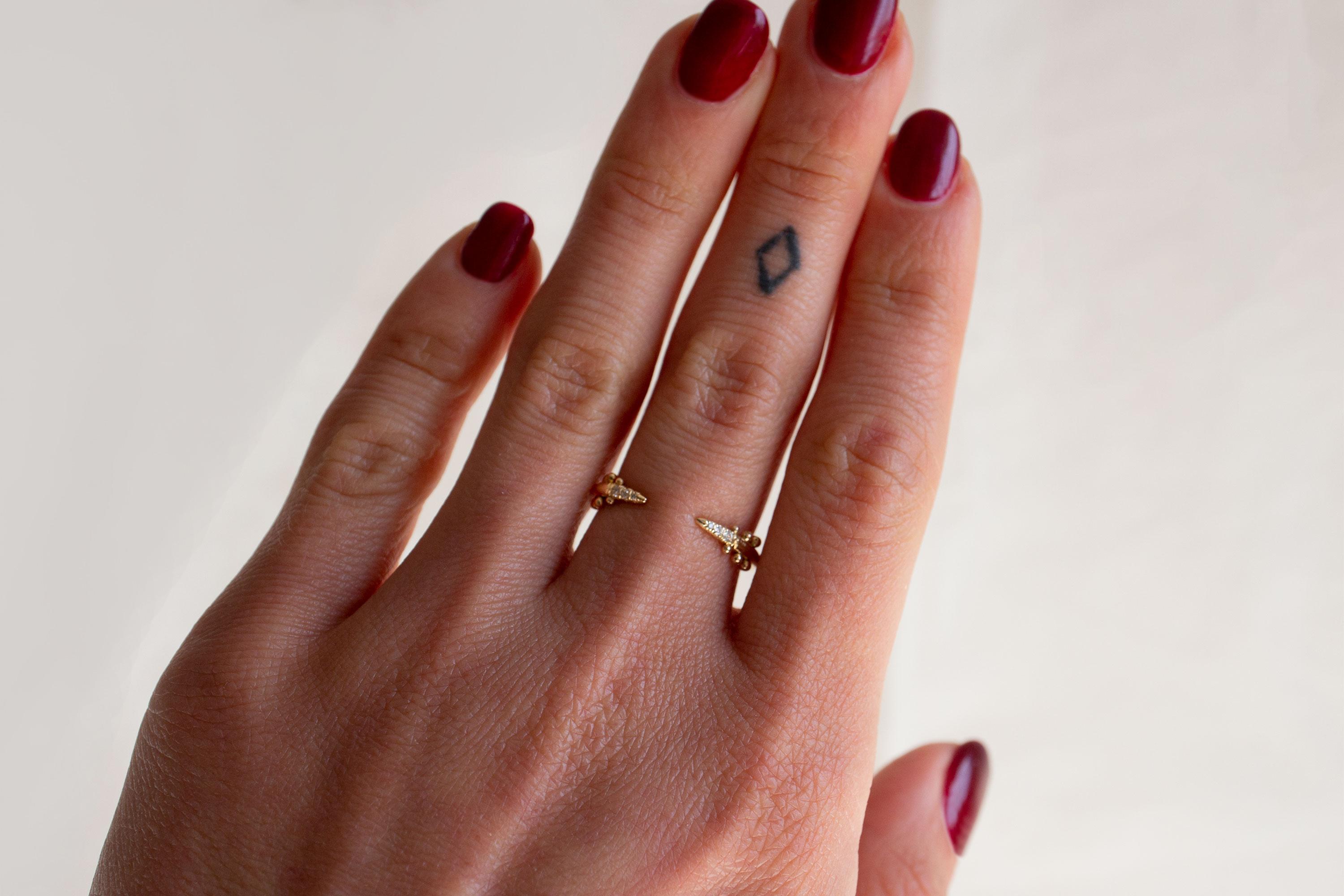 Round Cut M. Hisae White Diamond Open Stacking Ring For Sale