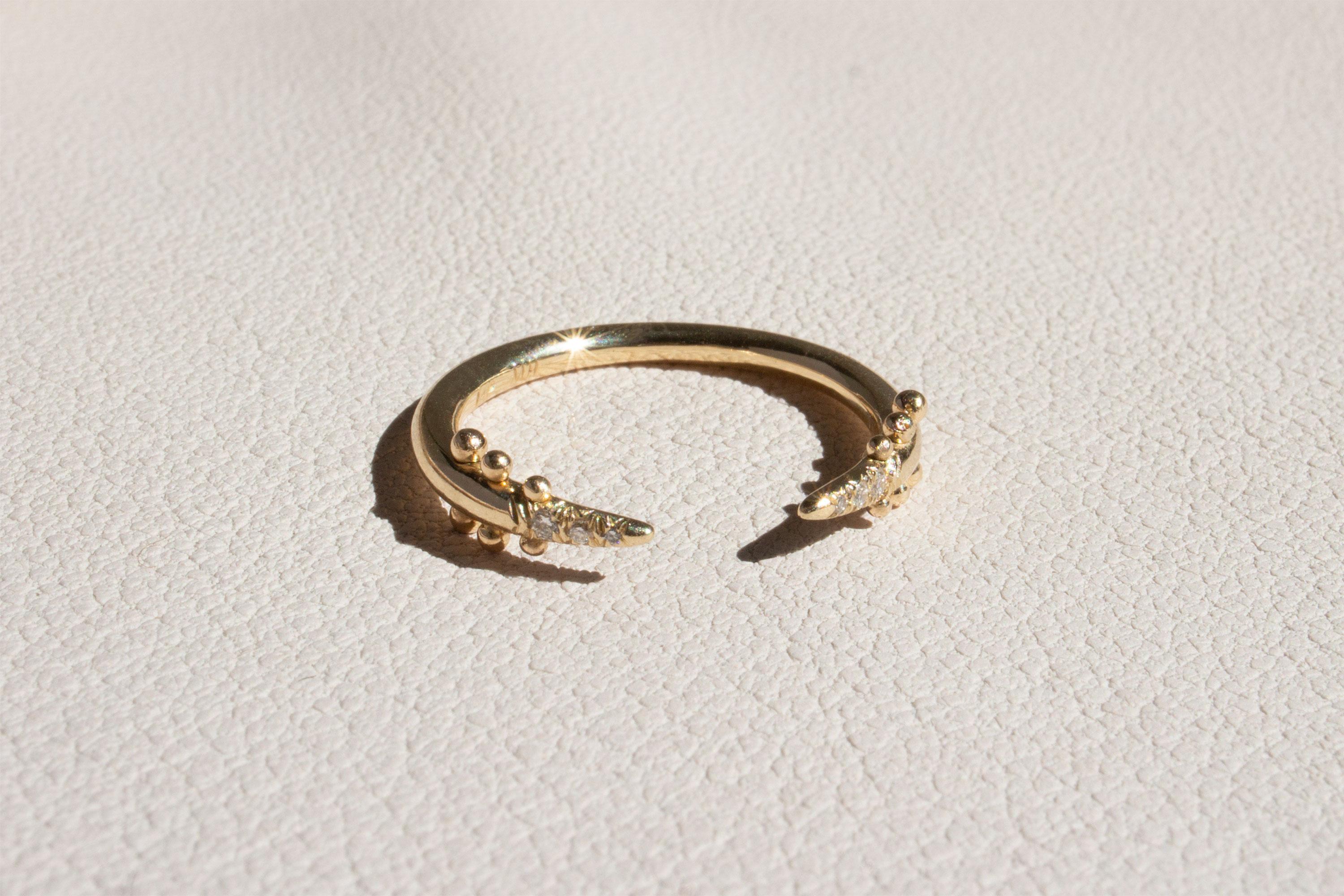 Women's M. Hisae White Diamond Open Stacking Ring For Sale