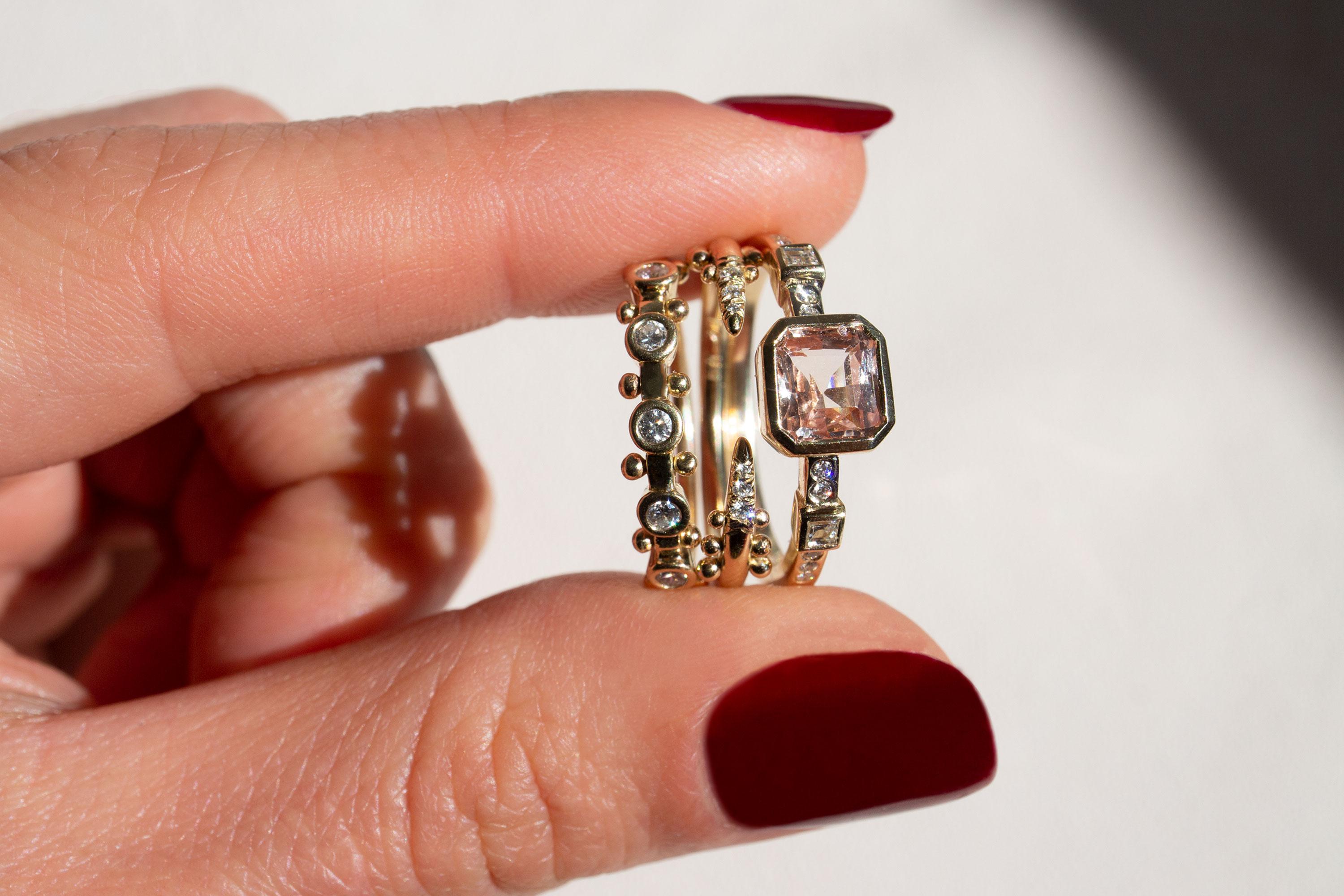 M. Hisae White Diamond Open Stacking Ring For Sale 1