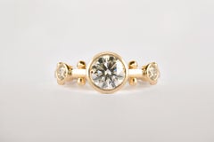 M. Hisae White Diamond Trinity Engagement Ring