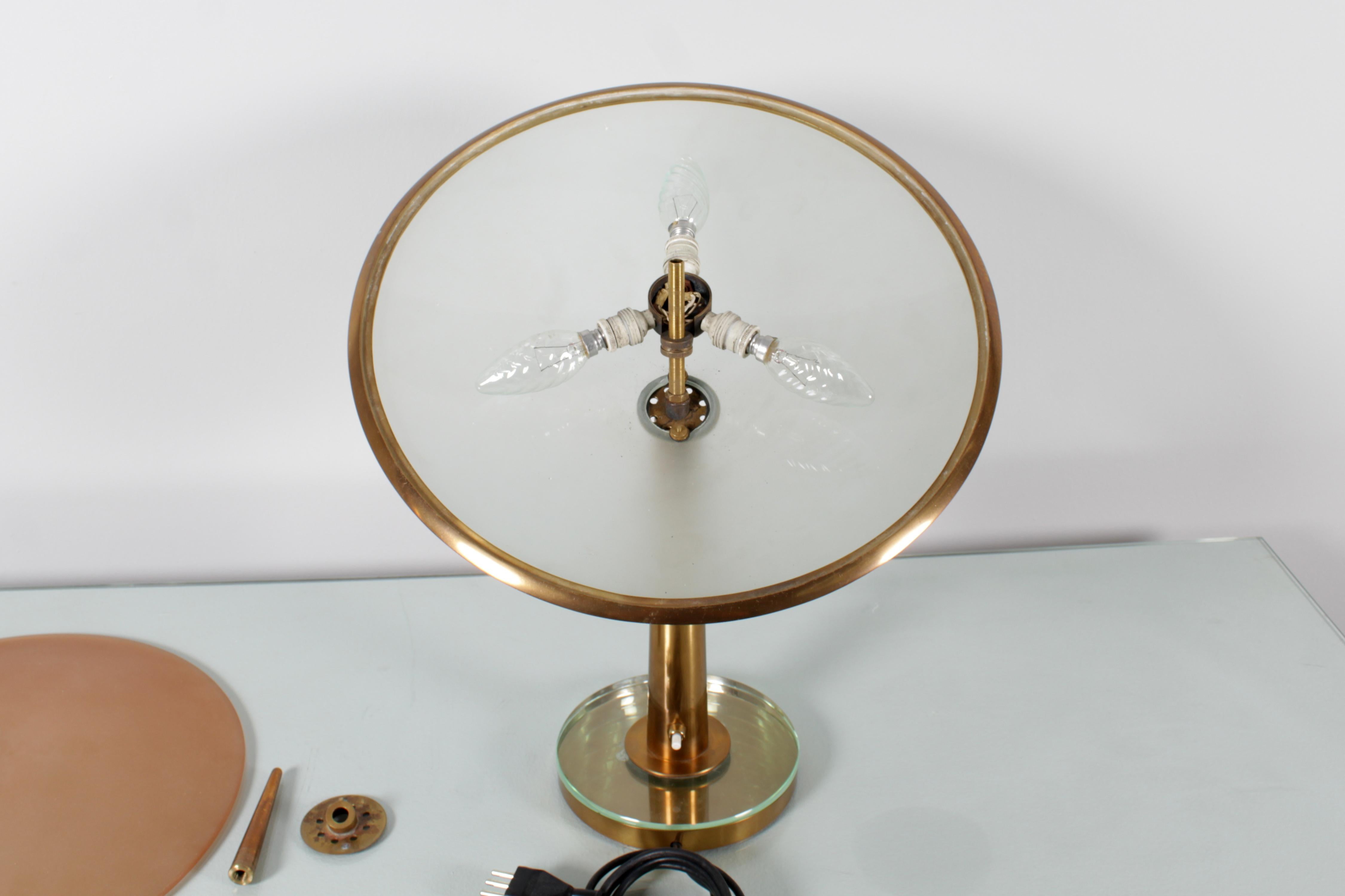 M. Ingrand for Fontana Arte mod. 1538 Disco Volante Glass Table Lamp 50s Italy 13
