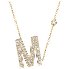 M-Initial Bezel Chain Necklace