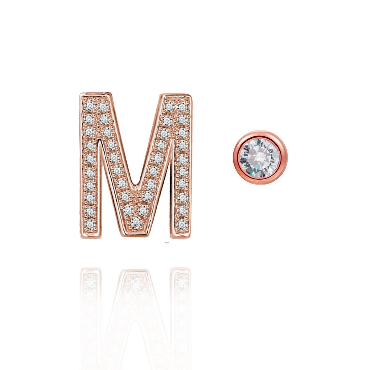 Nothing says YOU more than YOU. You are unique. You are bold.  You're not afraid to share who you are.  These initial bezel mismatched earrings tell the brilliant story of YOU. .925 sterling silver base also available in 24k yellow or rose gold