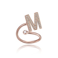 M-Initial Bezel Wire Ring
