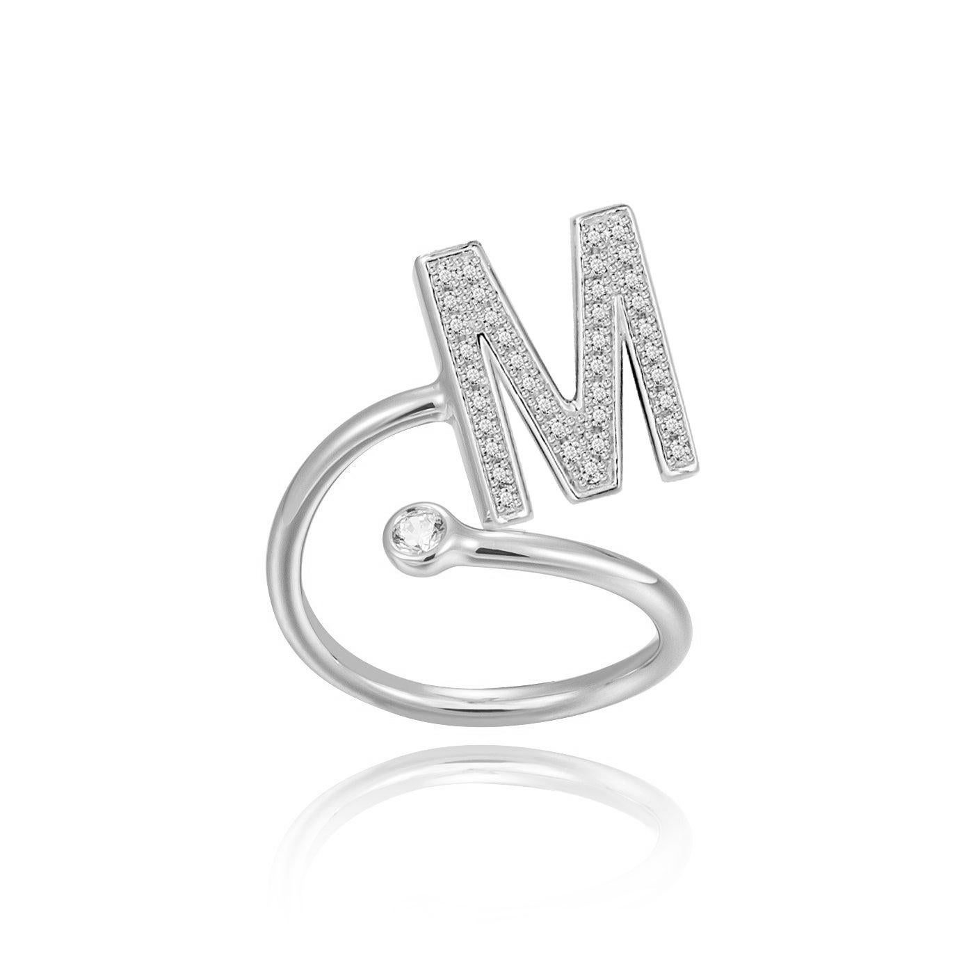 For Sale:  M-Initial Bezel Wire Ring 3