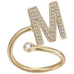 M-Initial Bezel Wire Ring