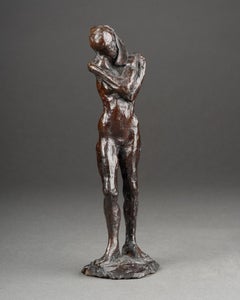 M-J Bourron: "Nudo", scultura in bronzo patinato C.1960/70