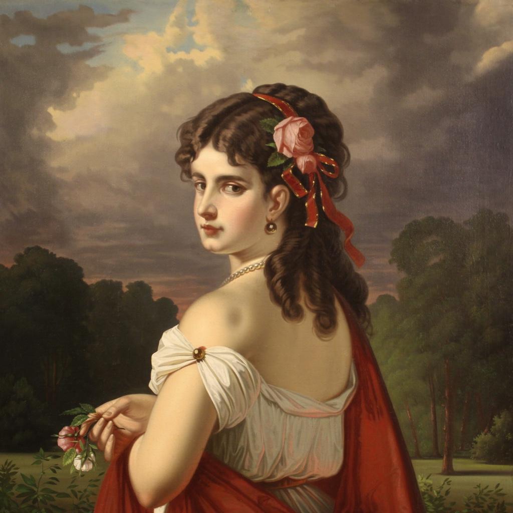 M. J Zadorecki 20th Century Oil on Canvas Austrian Girl Portrait Signed Painting 5