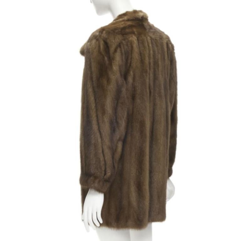 M JACQUES brown fur long sleeve collar jacket coat 3
