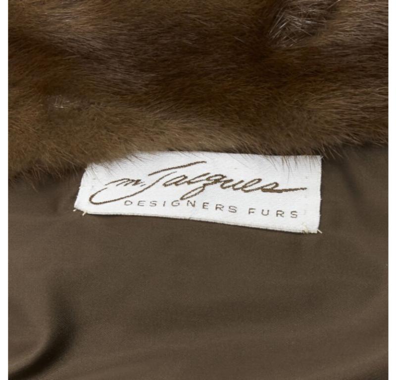 M JACQUES brown fur long sleeve collar jacket coat 5