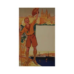 This luminous and optimistic 1933 original lithographic poster by M. Jacquot was