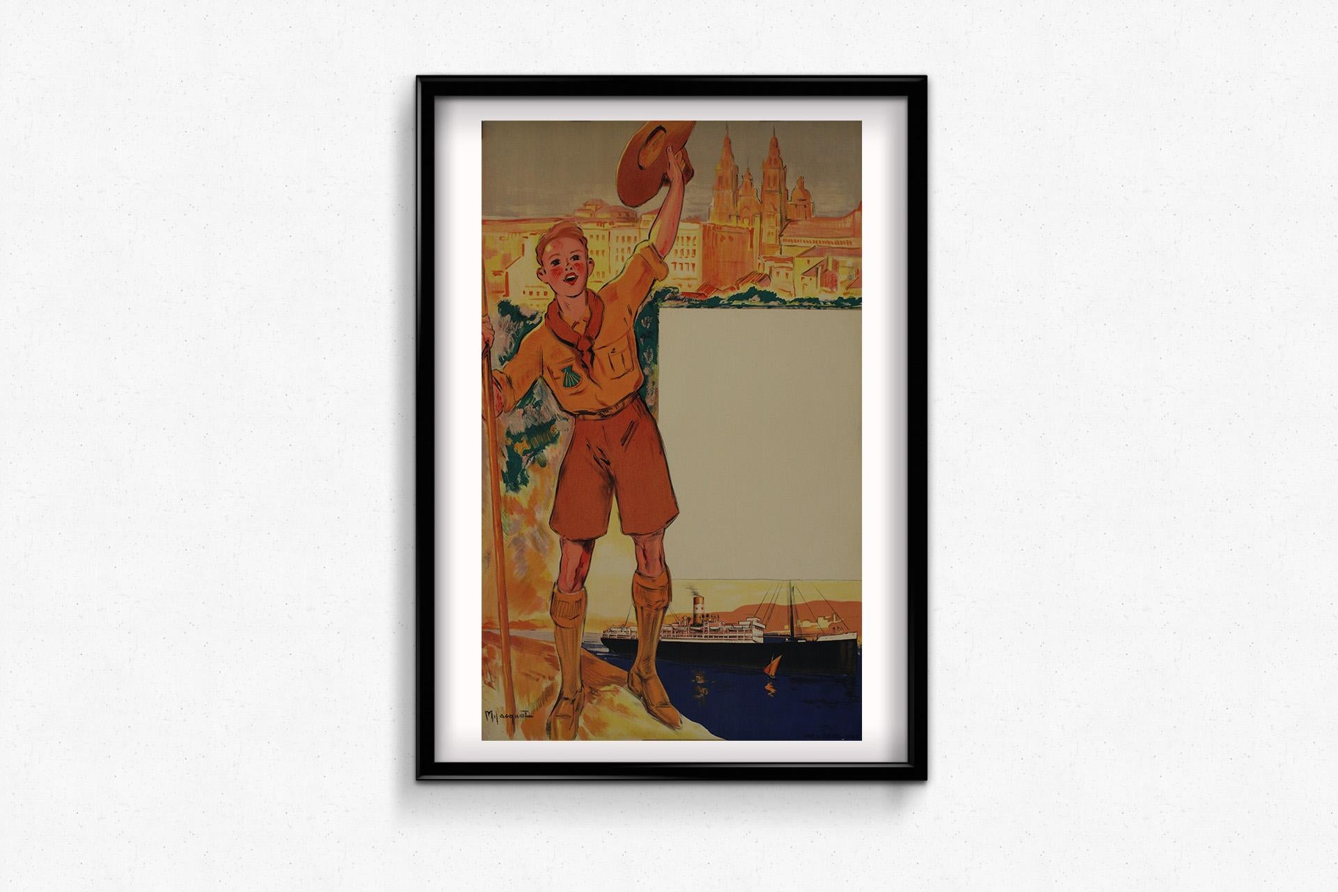 This luminous and optimistic 1933 original lithographic poster by M. Jacquot was For Sale 3