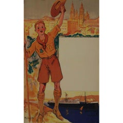 This luminous and optimistic 1933 original lithographic poster by M. Jacquot was