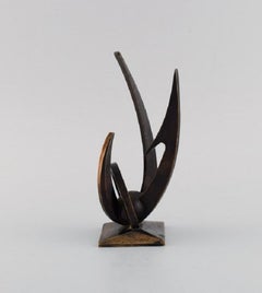 M. Joffroy, Frankreich, seltene modernistische Bronzeskulptur, Edf, Pimingui, Mitte des 20. Jahrhunderts