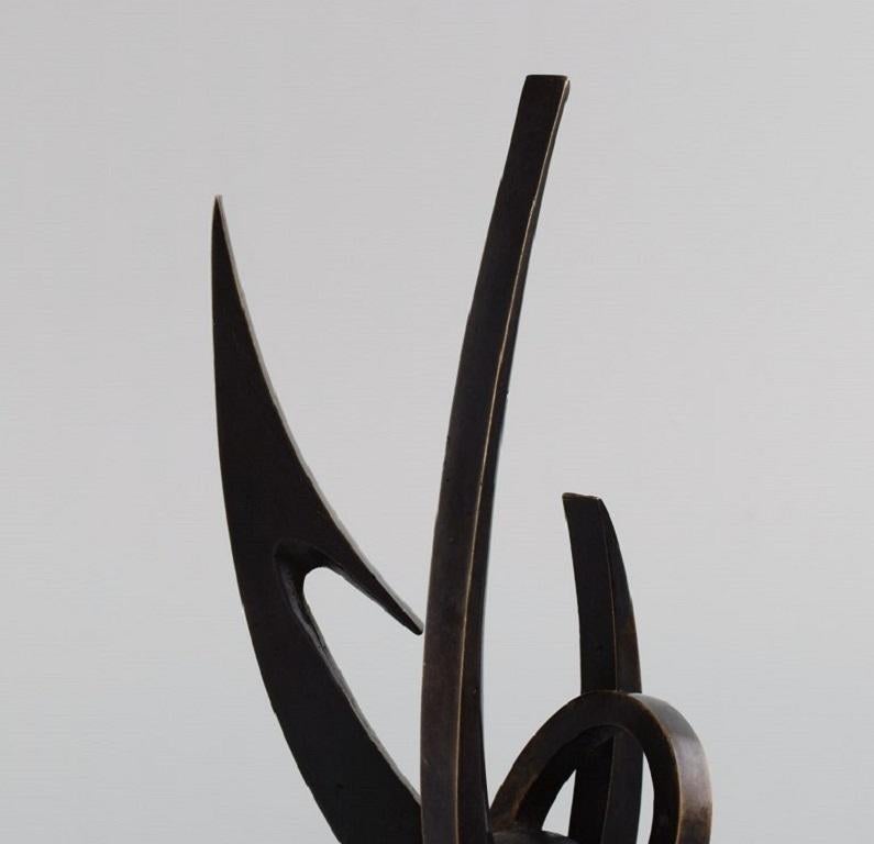French M. Joffroy, France, Rare Modernist Bronze Sculpture, Edf, Pimingui, Mid 20th C For Sale