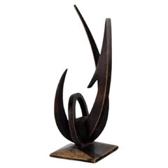 M. Joffroy, France, Rare Modernist Bronze Sculpture, Edf, Pimingui, Mid 20th C