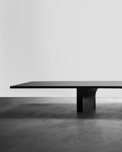 M-K2519 Contemporary Sculptural Monolithic Oak Dining Table by Isac Elam Kaid