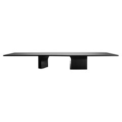M-K2519 Contemporary Sculptural Monolithic Oak Dining Table by Isac Elam Kaid