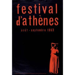 1963 original poster by M. Katzourakis for the Festival d’Athènes et d’Épidaure