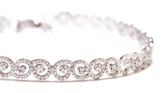 M. Khatau 18 Karat White Gold and Diamond Thea Spiral Choker Necklace
