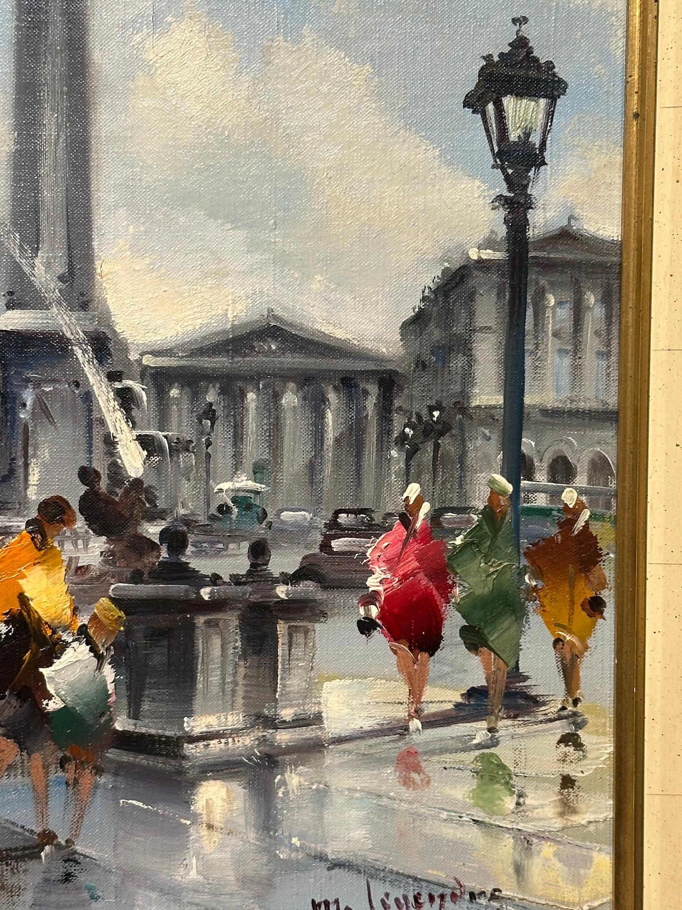 A.I.C. 20ème C. Vue de Paris, Place de la Concorde, peuple par la Fontaine des Mers en vente 1