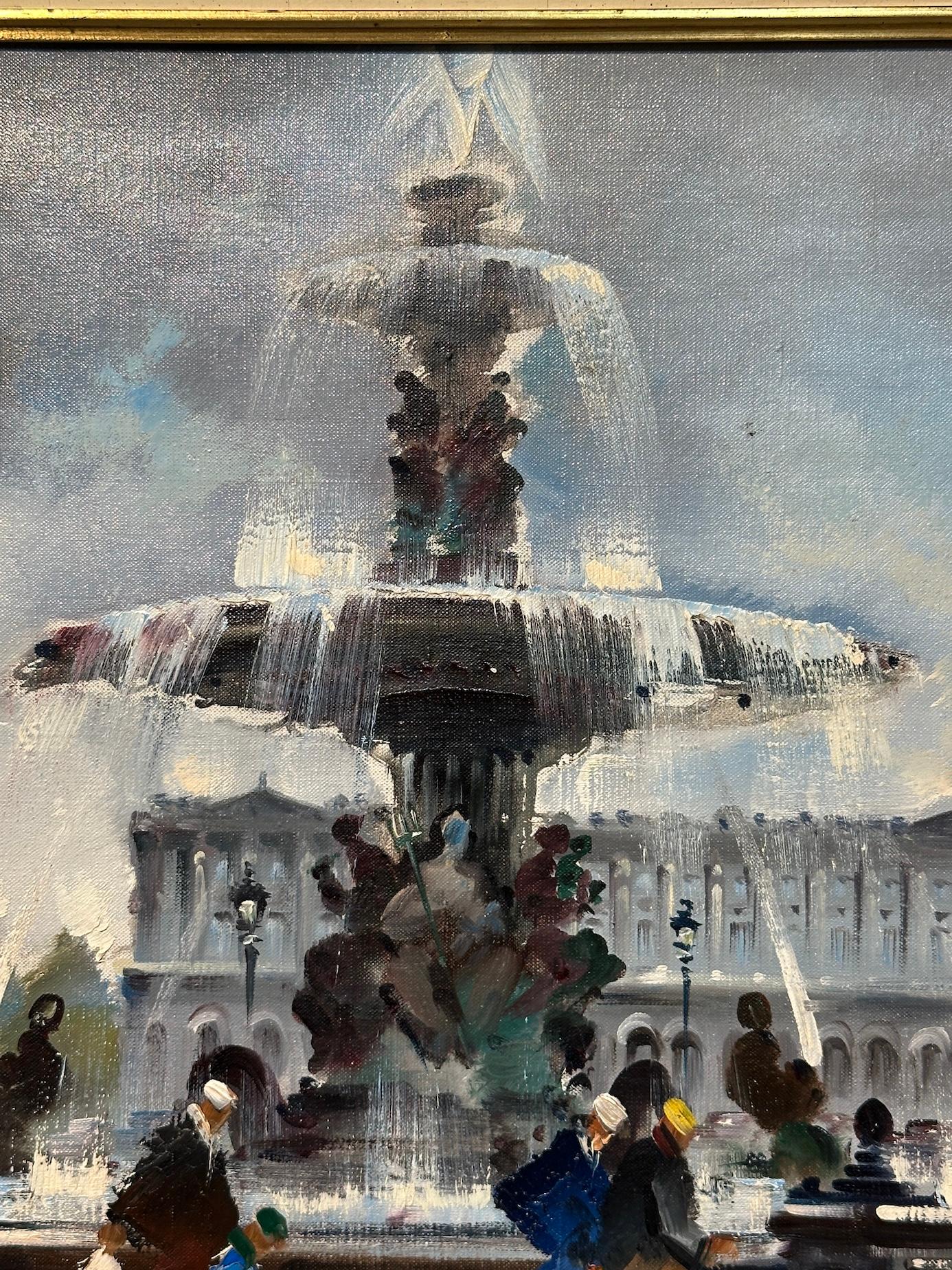 A.I.C. 20ème C. Vue de Paris, Place de la Concorde, peuple par la Fontaine des Mers en vente 3