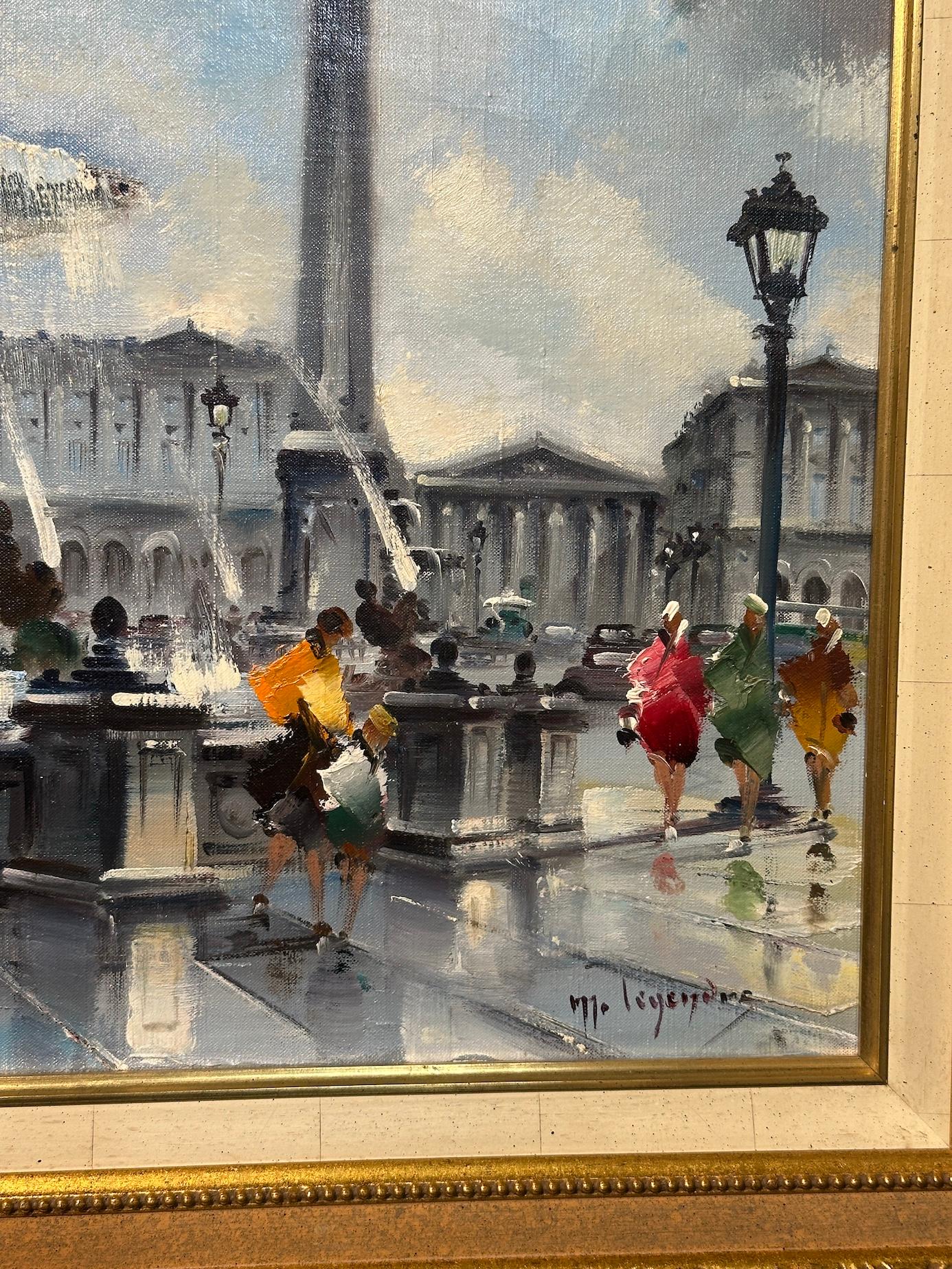 A.I.C. 20ème C. Vue de Paris, Place de la Concorde, peuple par la Fontaine des Mers en vente 4