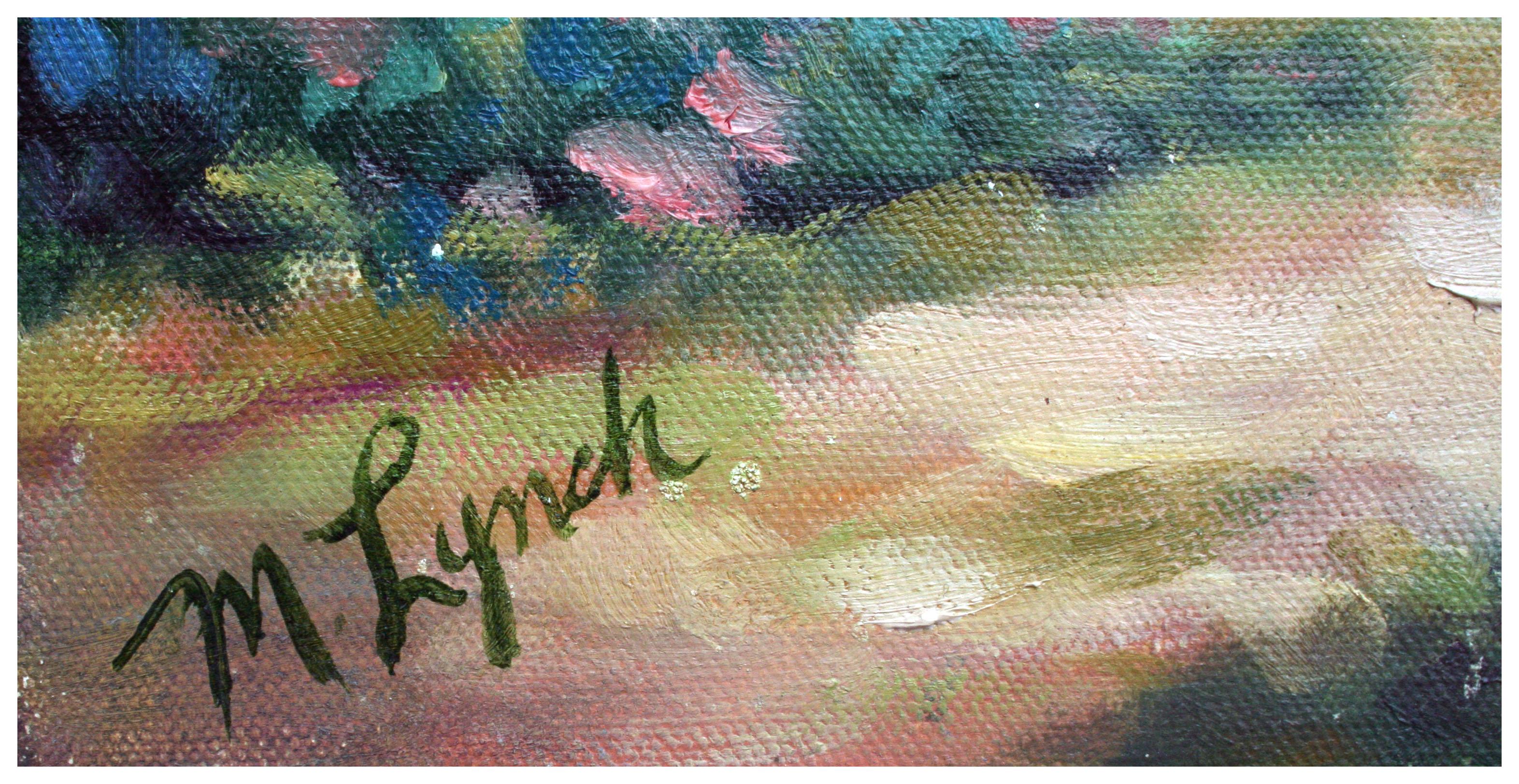 Pacific Grove Beach Cottage Garden Landscape - Landscape Painting Grigio di M. Lynch