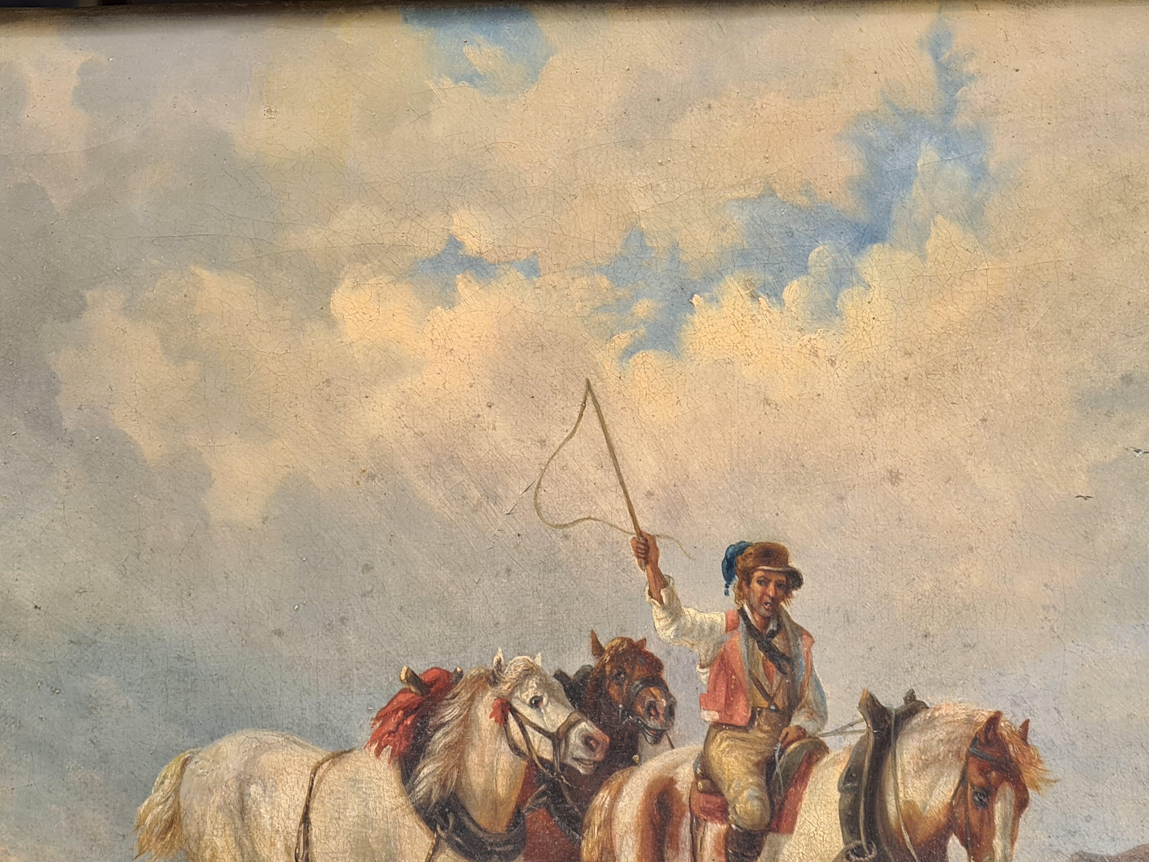 The Horse Drover, école autrichienne du XIXe siècle, huile sur toile en vente 5