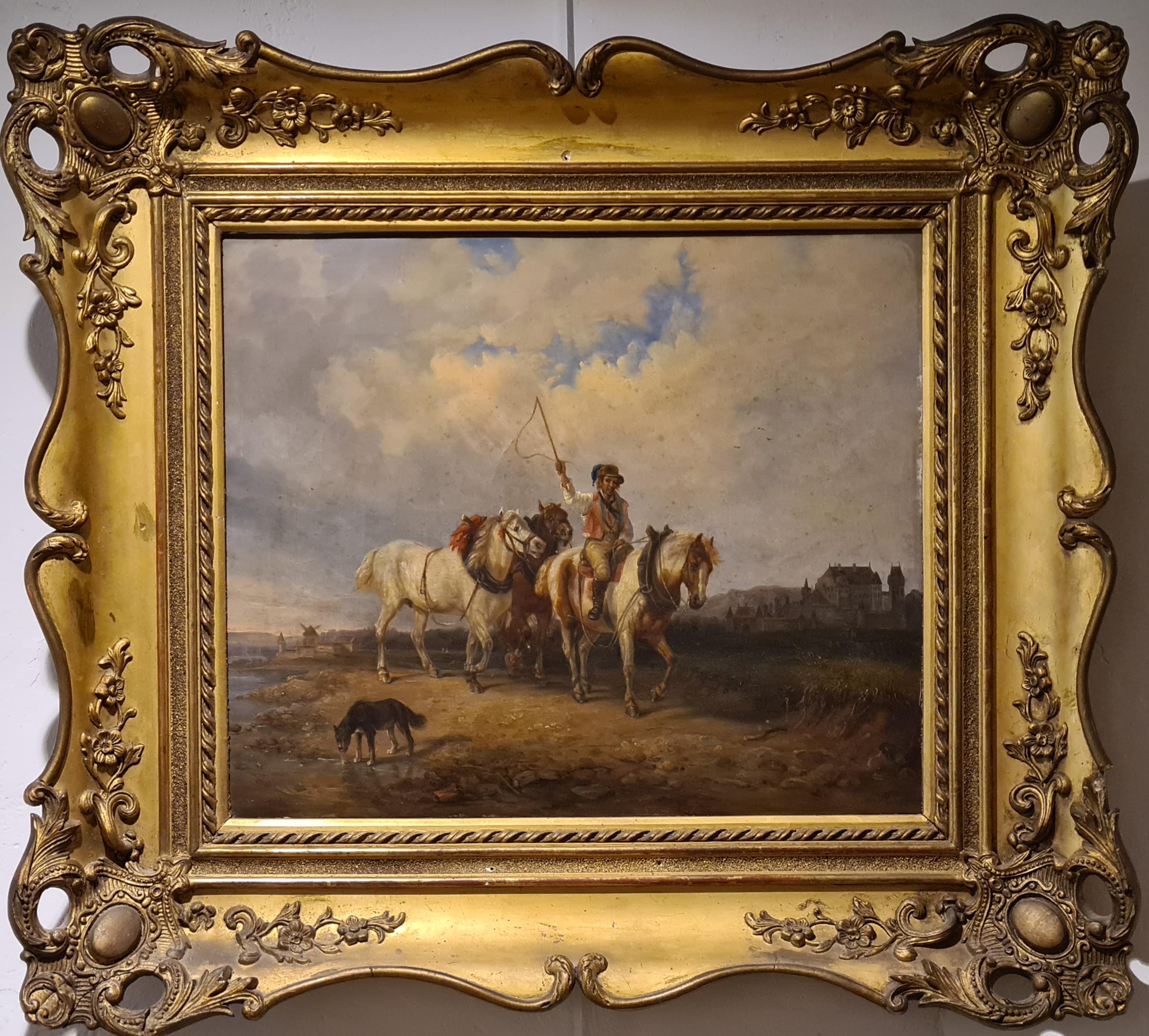 The Horse Drover, école autrichienne du XIXe siècle, huile sur toile en vente 14