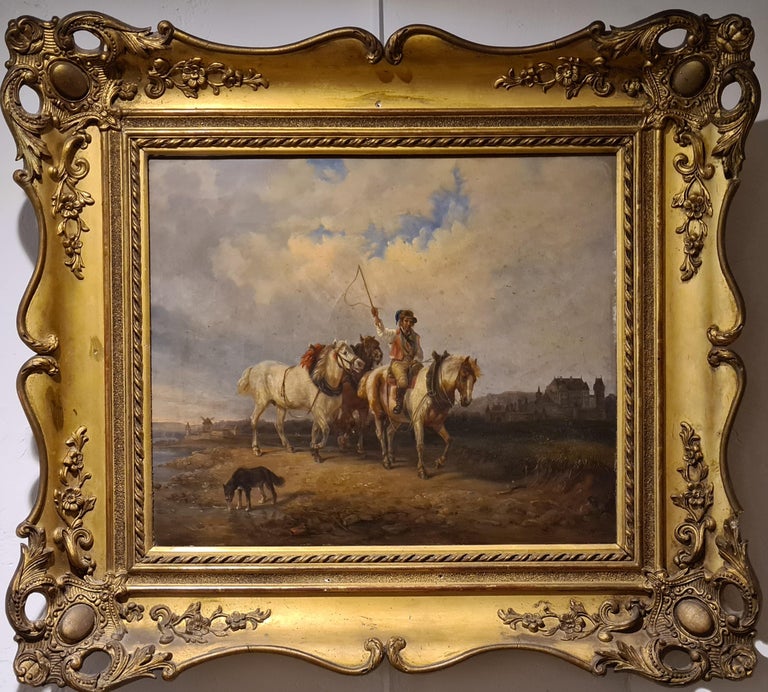 The Horse Drover, 19th Century Austrian School, Oil on Canvas For Sale 14