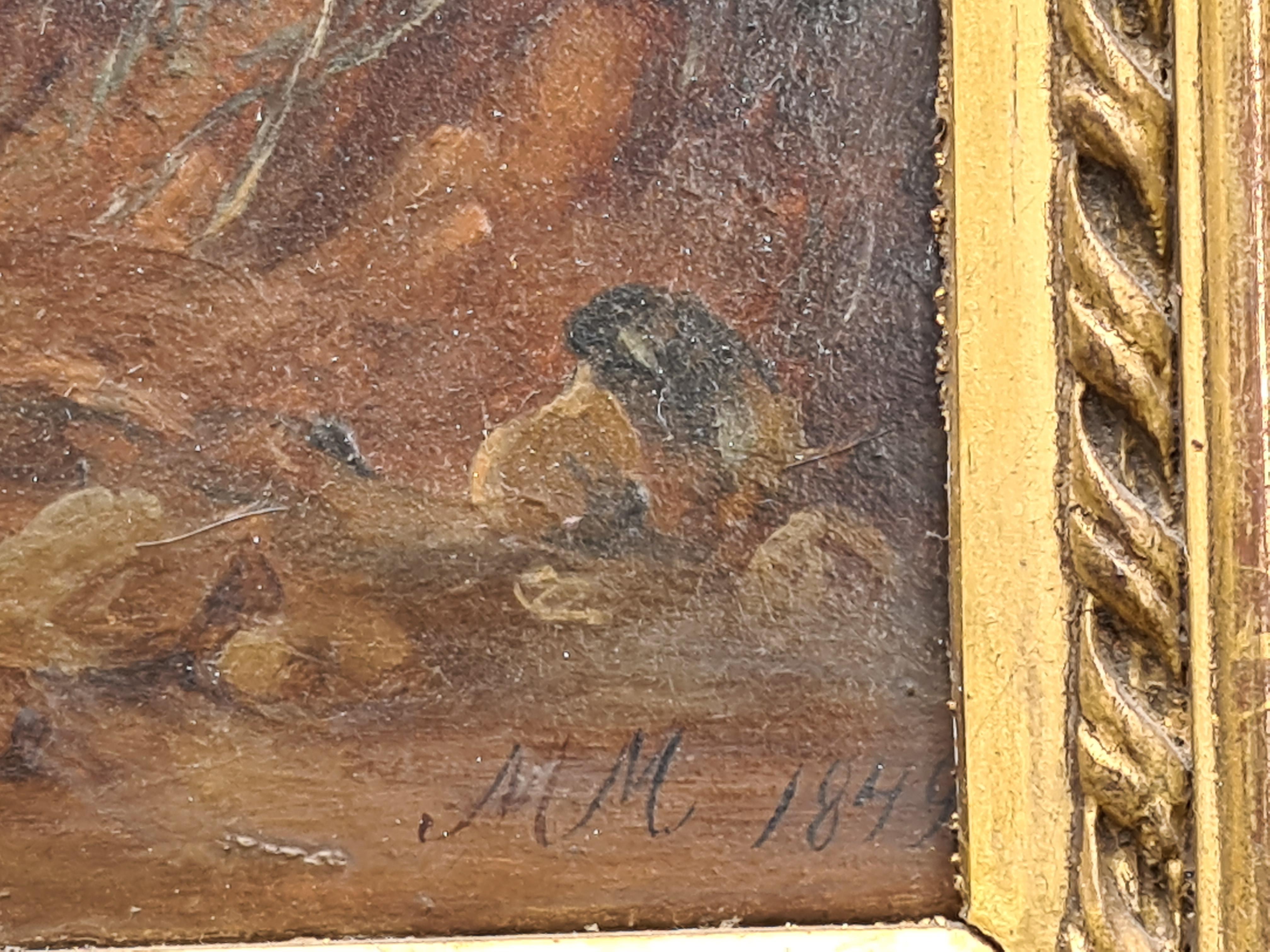 The Horse Drover, école autrichienne du XIXe siècle, huile sur toile - Romantique Painting par M M (Marie Munch)