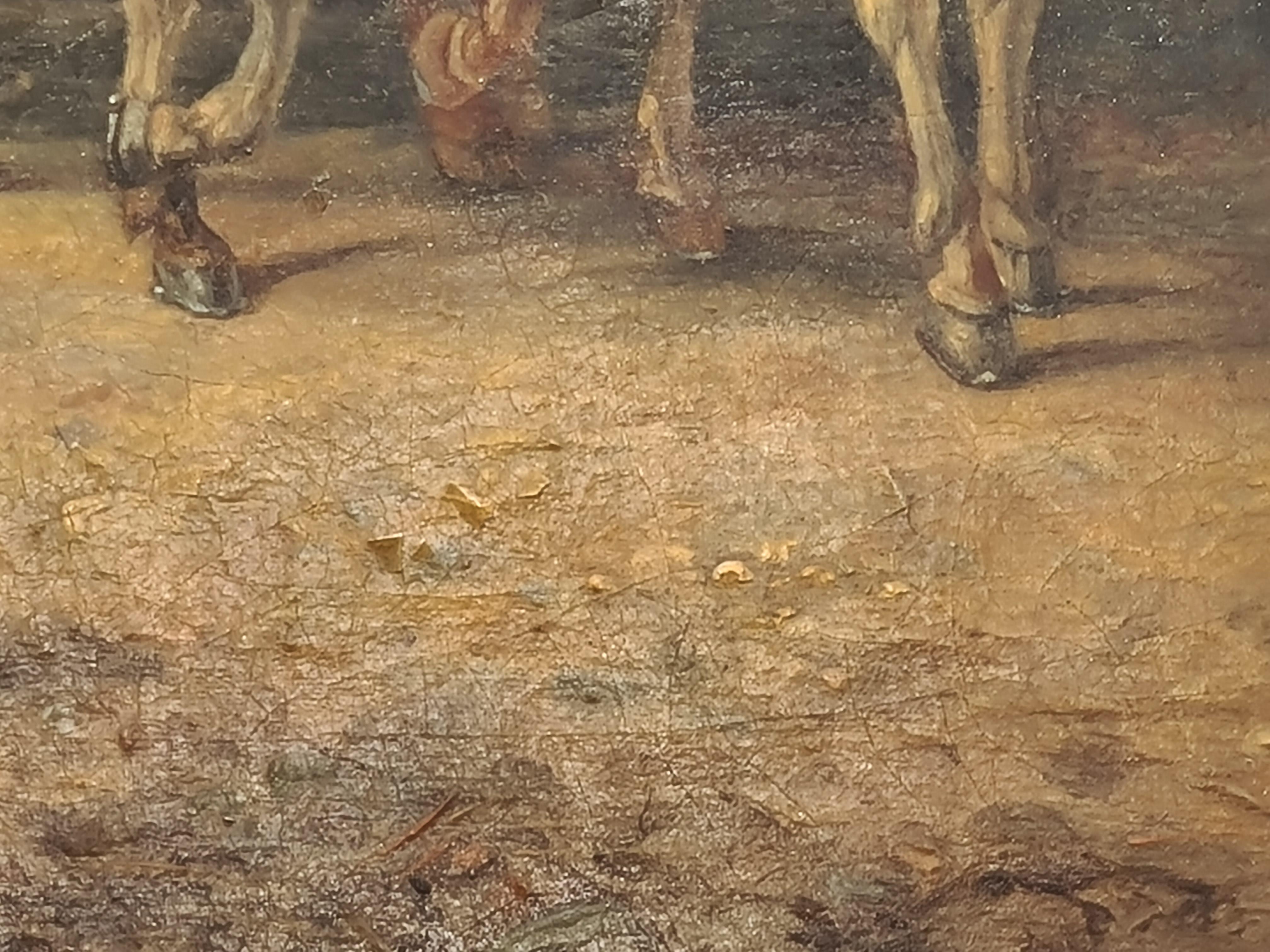 The Horse Drover, école autrichienne du XIXe siècle, huile sur toile en vente 3