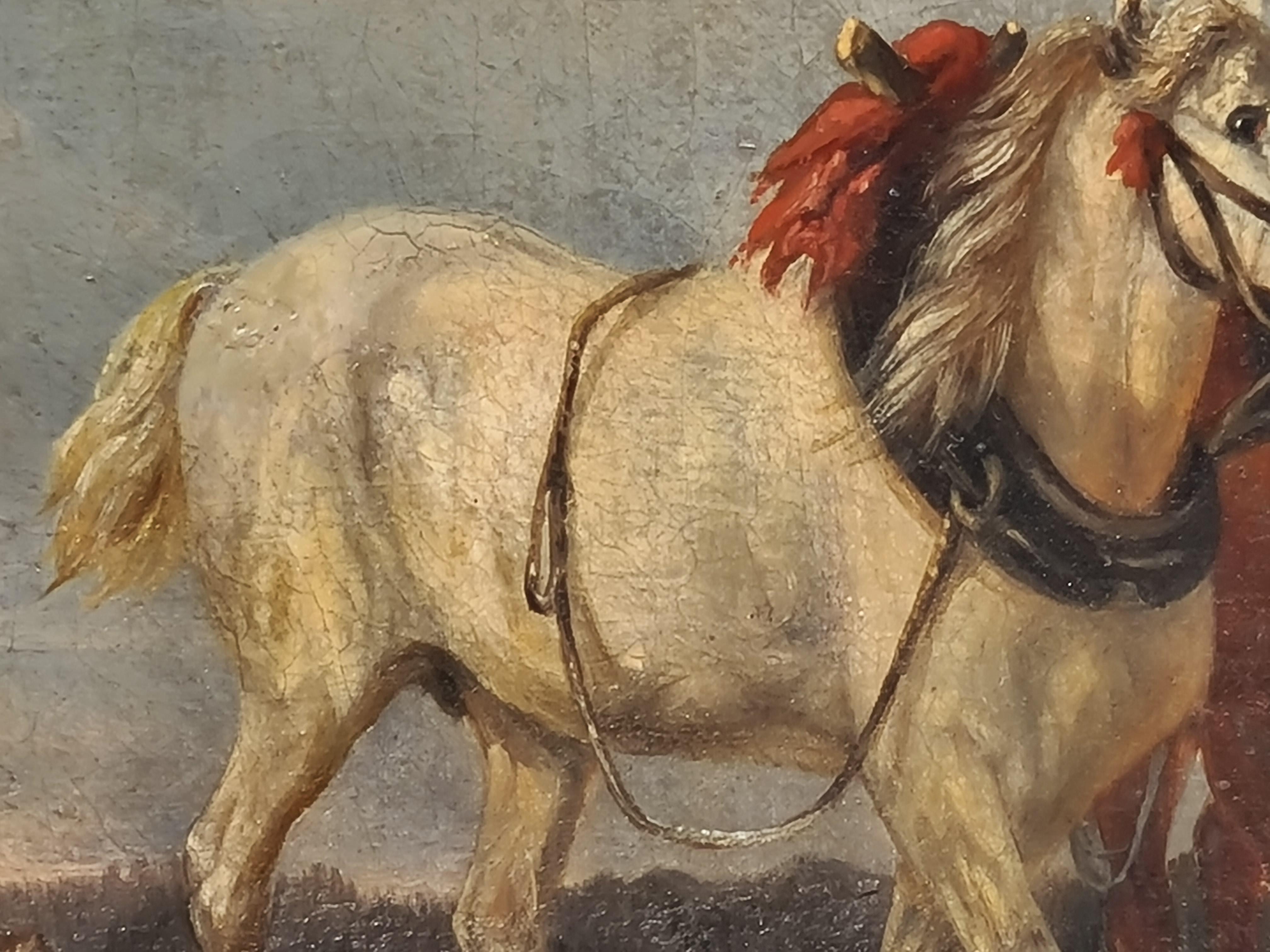 The Horse Drover, école autrichienne du XIXe siècle, huile sur toile en vente 4