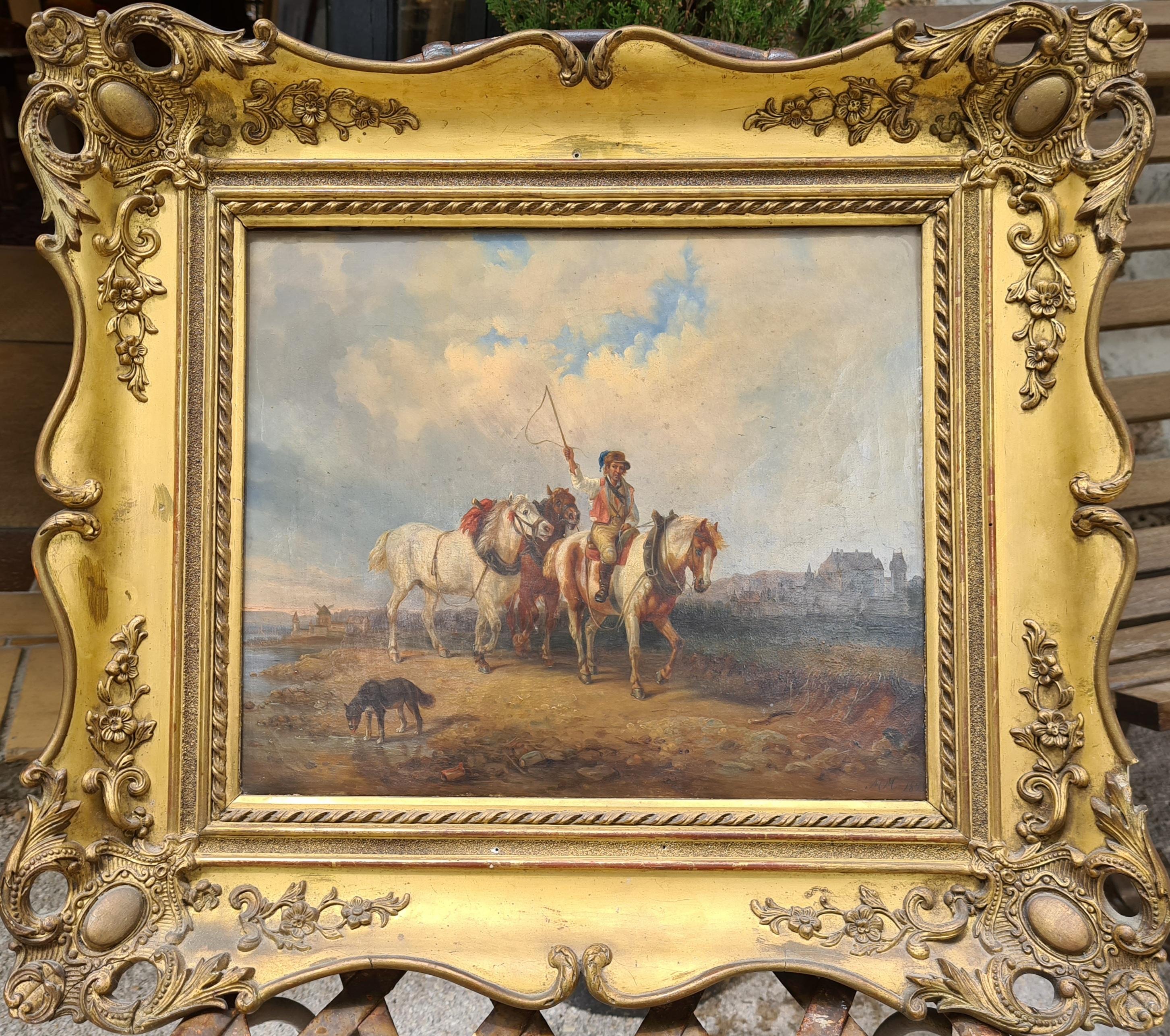 The Horse Drover, école autrichienne du XIXe siècle, huile sur toile