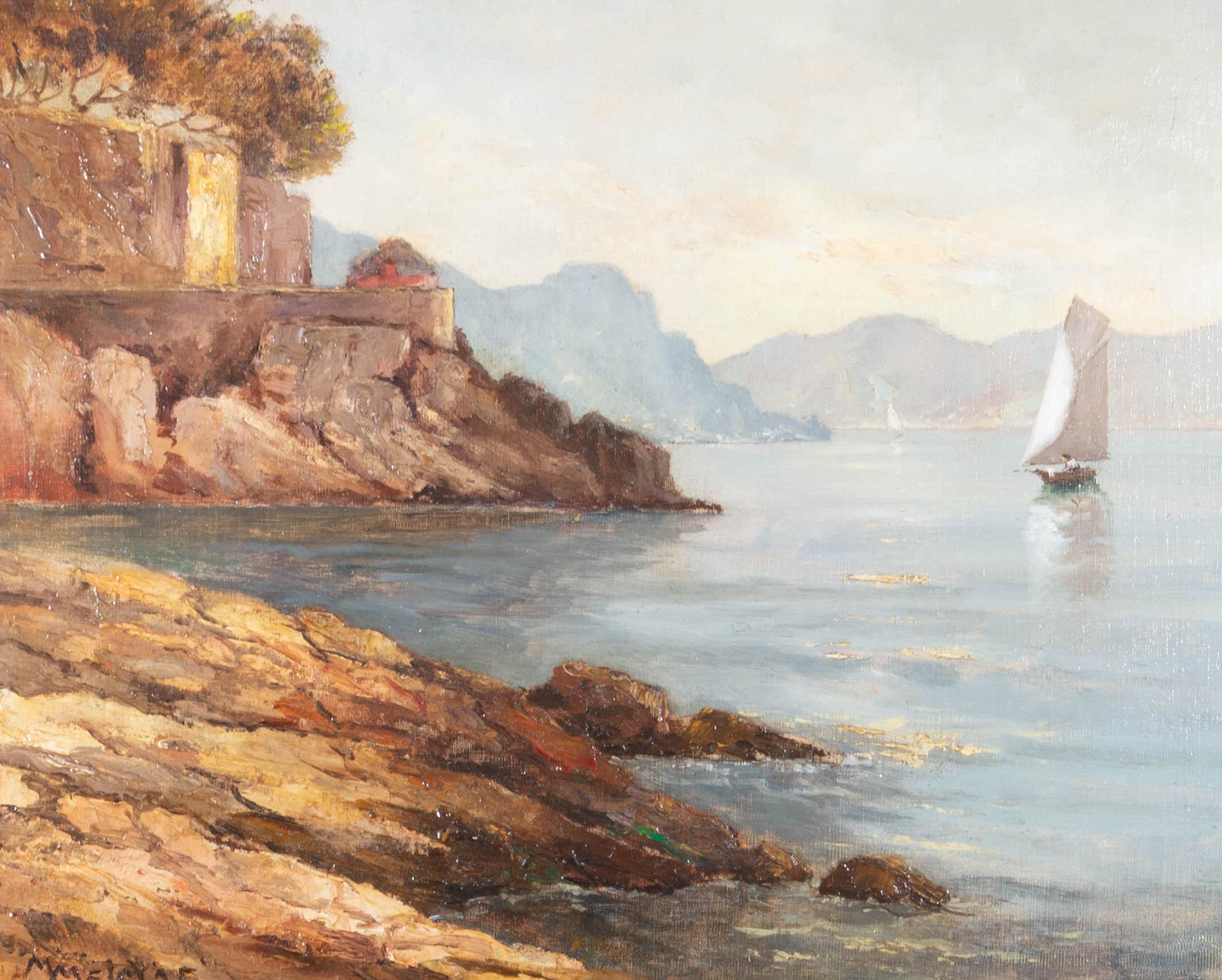 M. Melmar - Öl, Italienischer See, 20. Jahrhundert 4
