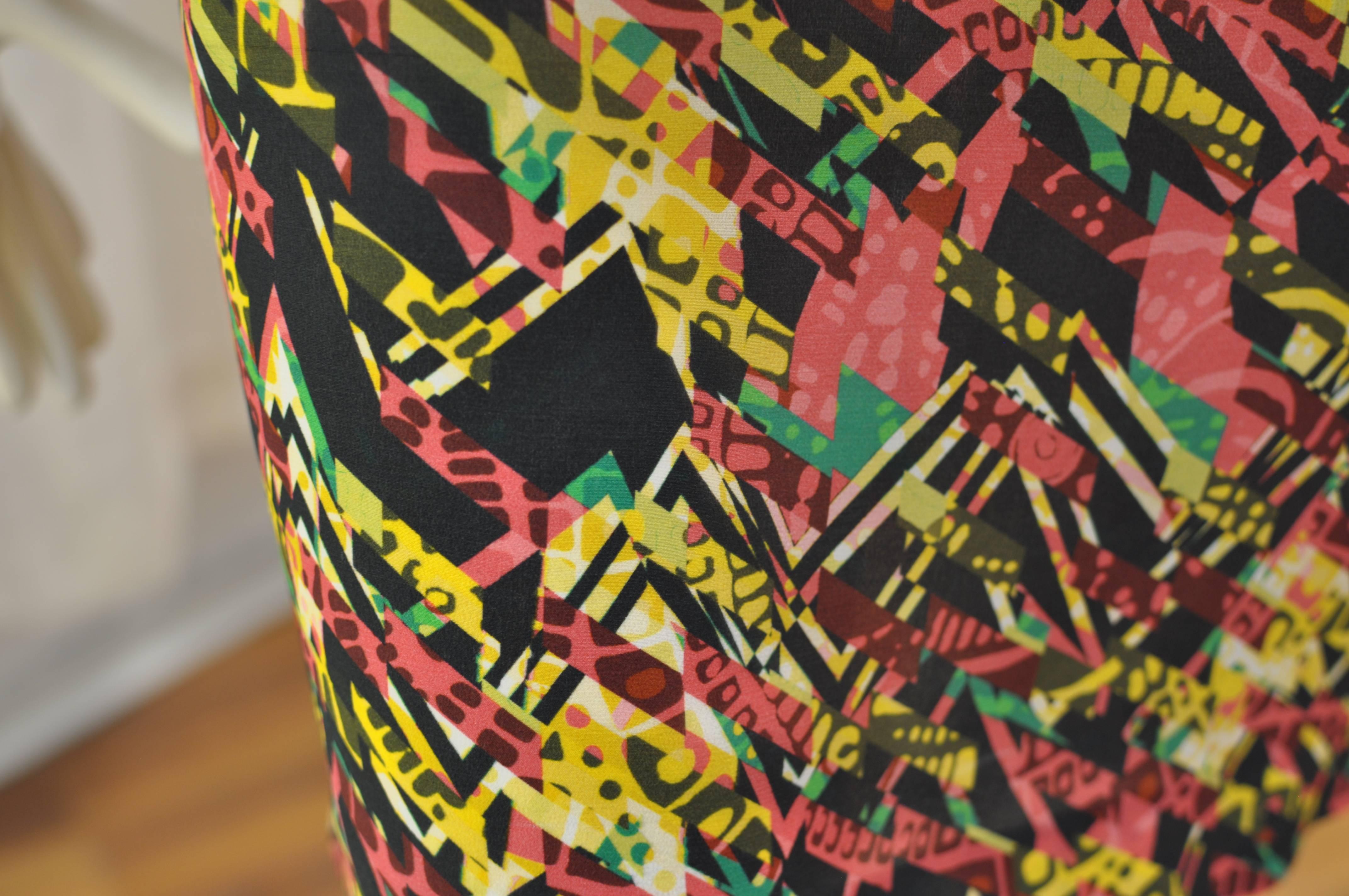 Women's M. Missoni Abstract Print Silk Dress (40 ITL) W/T For Sale
