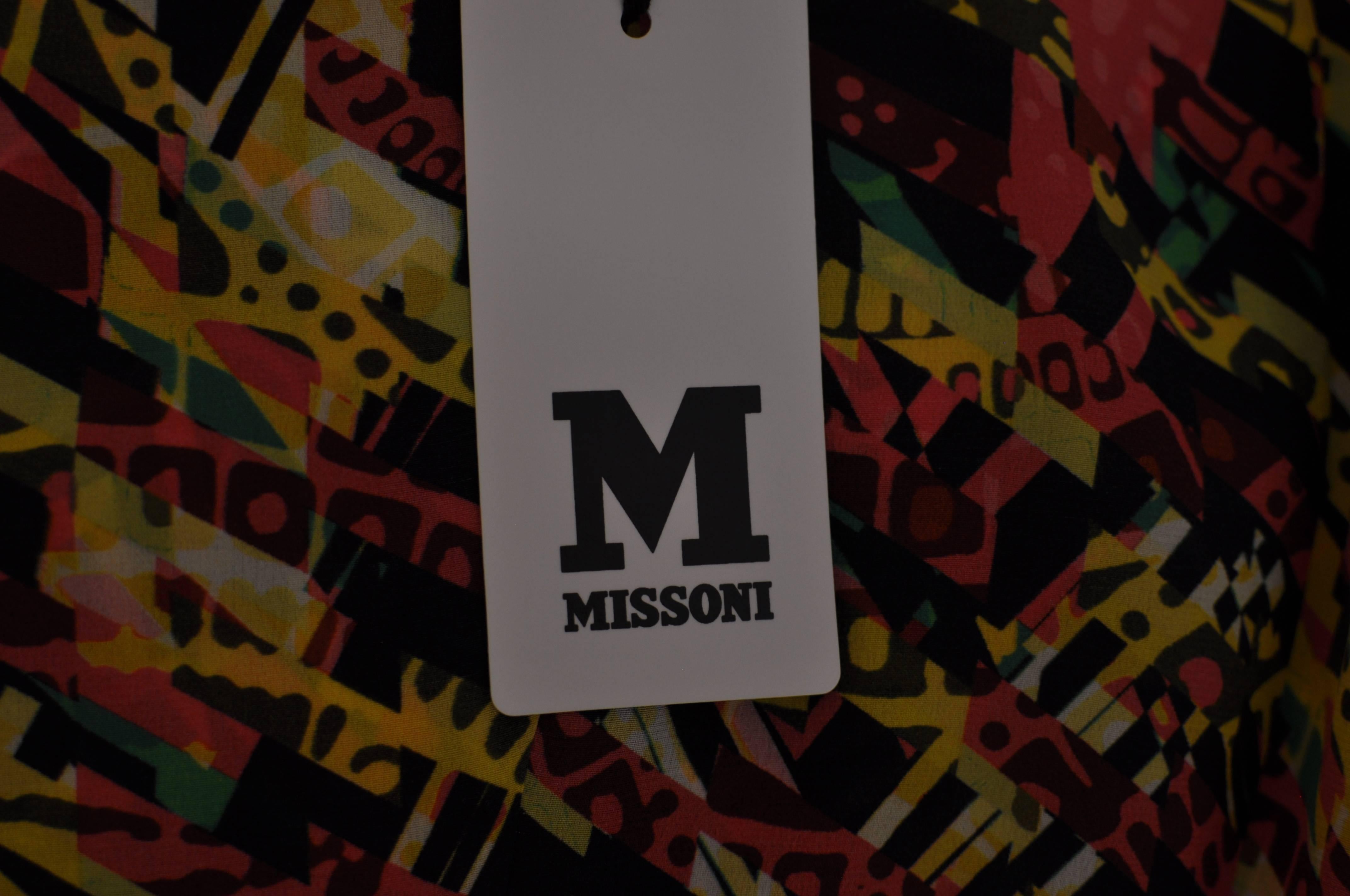 M. Missoni Abstract Print Silk Dress (40 ITL) W/T For Sale 2