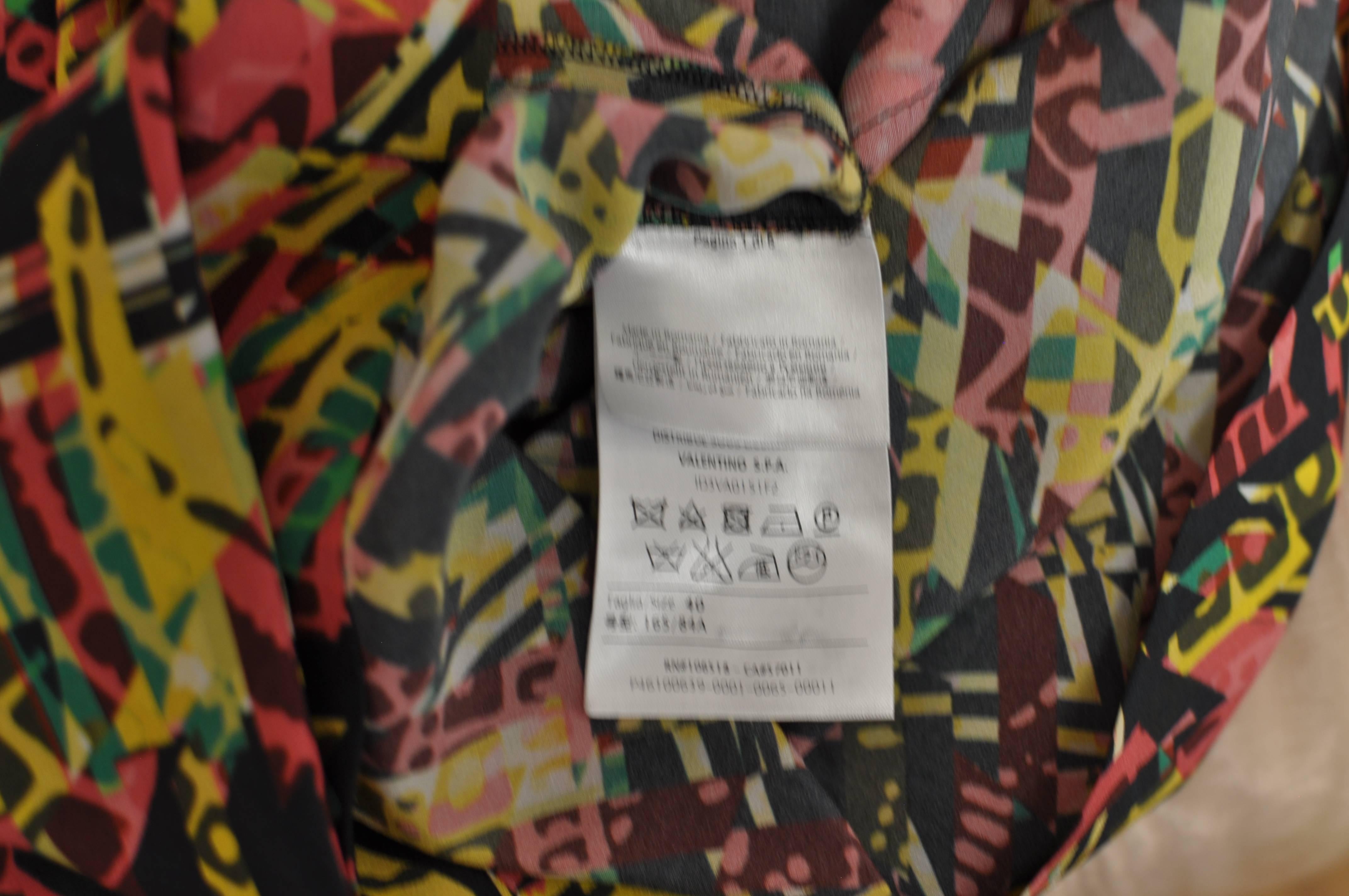 M. Missoni Abstract Print Silk Dress (40 ITL) W/T For Sale 4