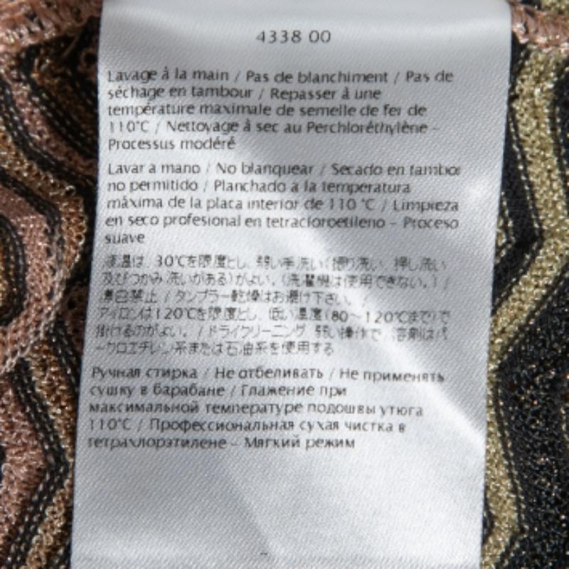 M Missoni Beige Chevron gemustertes Lurex-Strickoberteil M im Angebot 2
