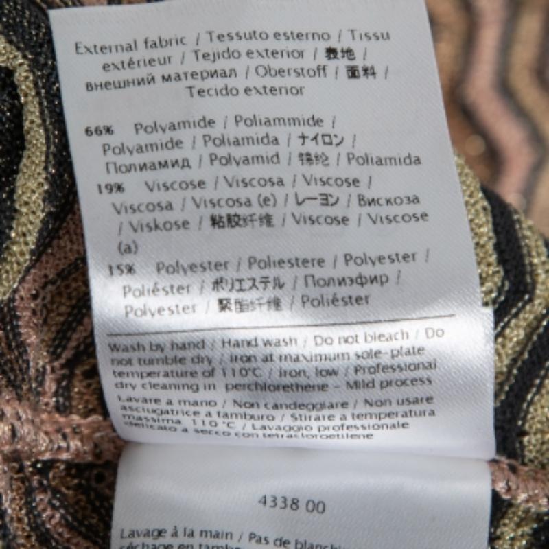 M Missoni Beige Chevron gemustertes Lurex-Strickoberteil M im Angebot 3