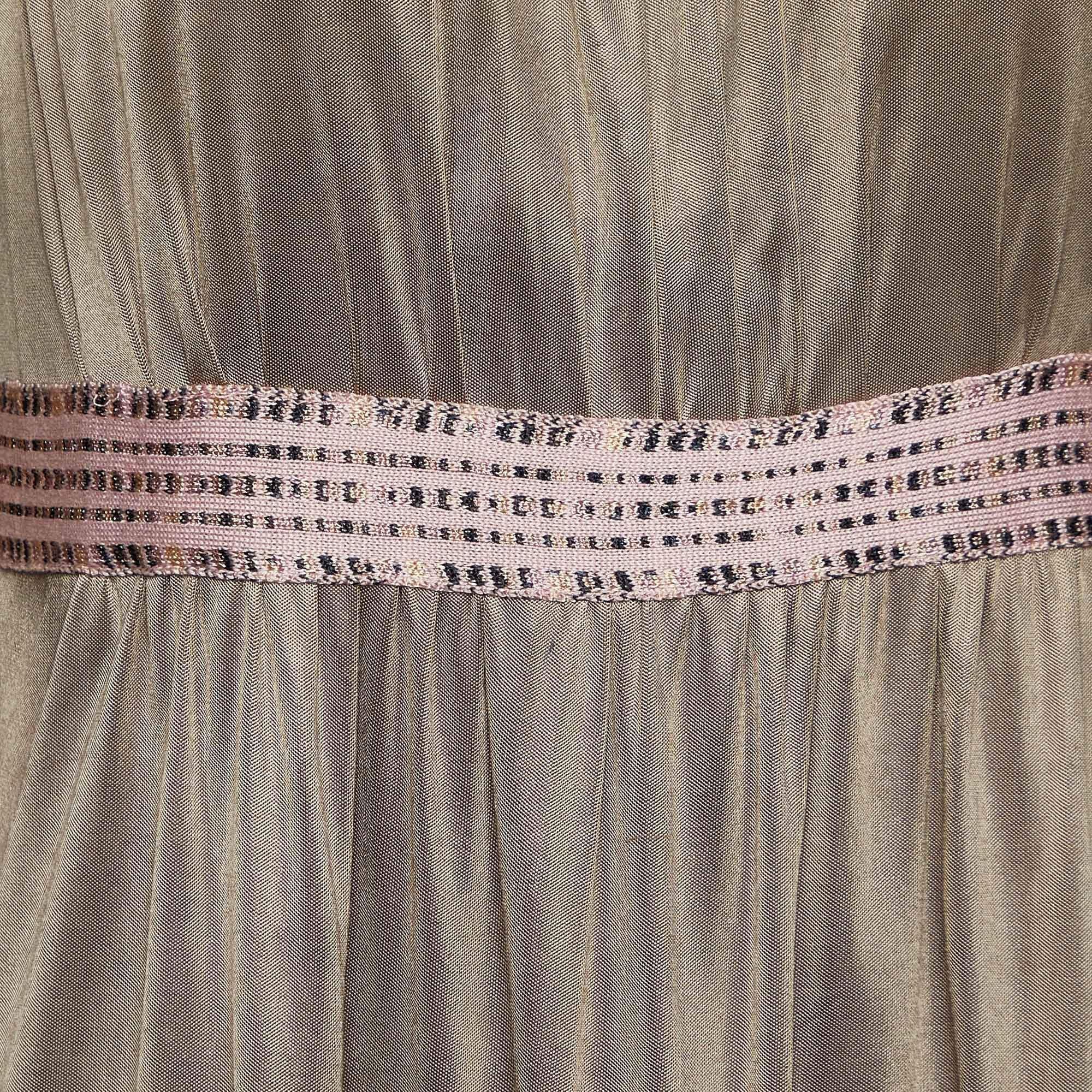 M Missoni Beige Jersey Tiered Short Dress M In Good Condition In Dubai, Al Qouz 2