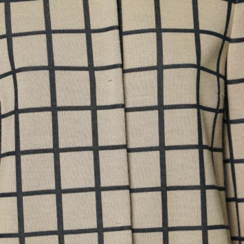 M Missoni Beige Windowpane gemusterte Strickjacke mit Knopfleiste vorne mit Knopfleiste M im Angebot 1